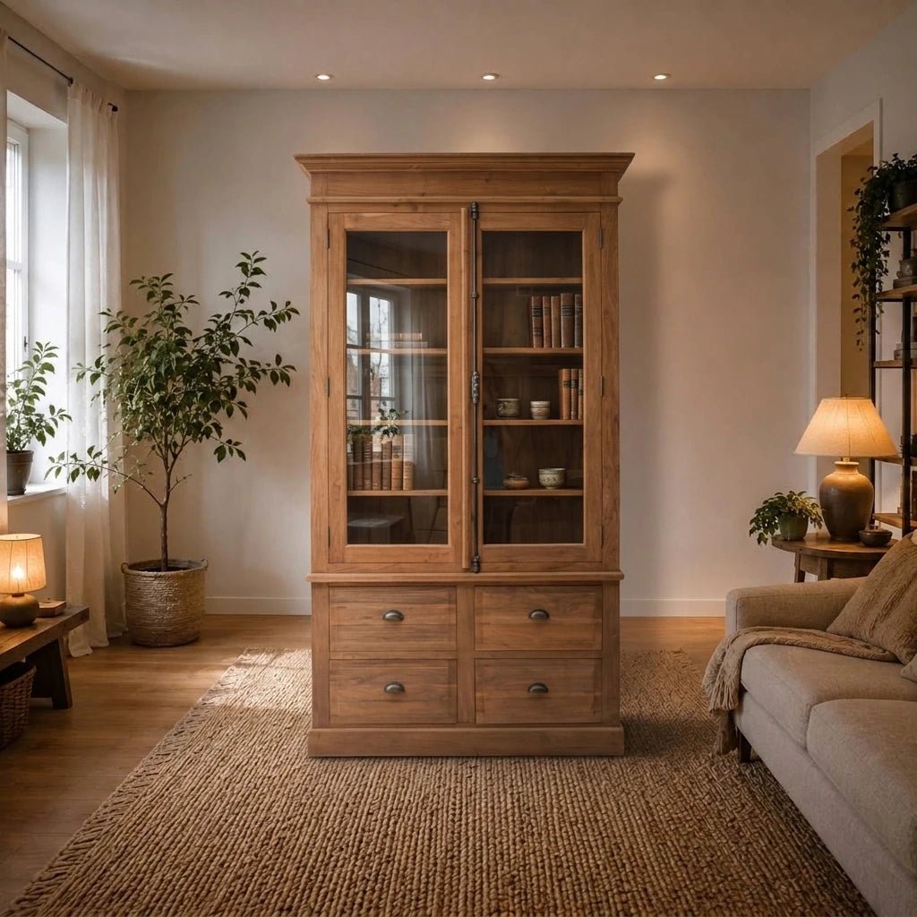 Teak Vitrinenschrank Kok - Das Holländische Möbelhaus