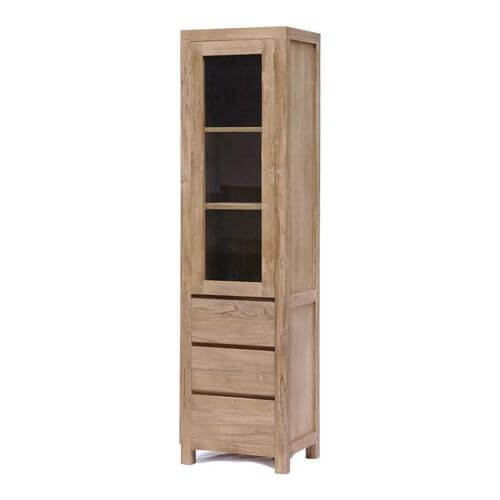 Teak Vitrinenschrank Losari - Das Holländische Möbelhaus