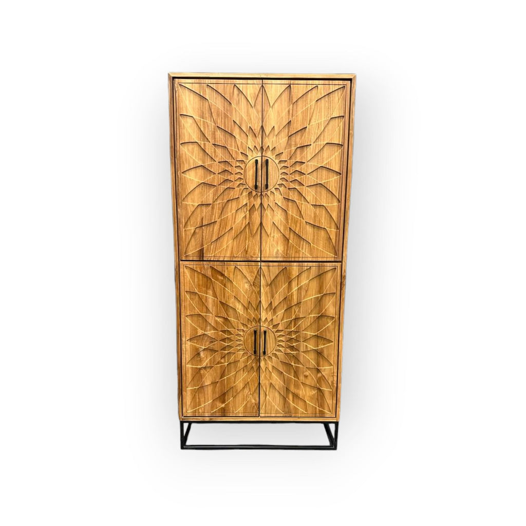 Teak Wandschrank Intan Acak natur 100 cm - Das Holländische Möbelhaus