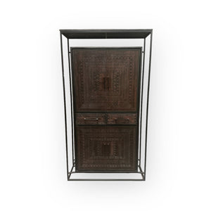 Teak Wandschrank Intan schwarz 100 cm