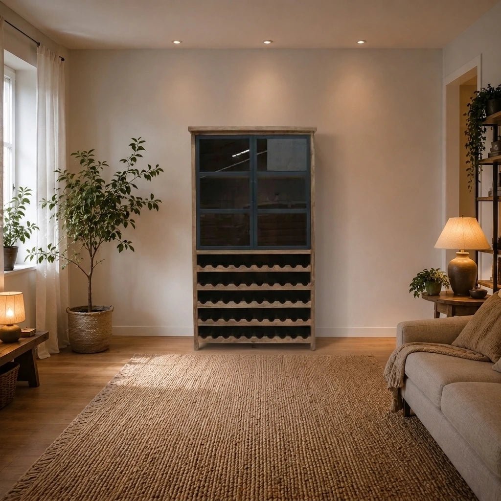 Teak Weinschrank Roda 120 cm - Das Holländische Möbelhaus