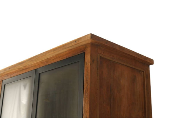 Teak Weinschrank Roda Glastüren 180 cm - Das Holländische Möbelhaus