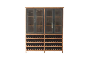 Teak Weinschrank Roda Glastüren 180 cm