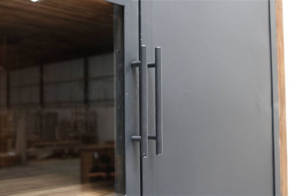 Teak Weinschrank Roda Metalltür 120 cm - Das Holländische Möbelhaus