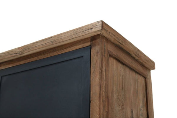 Teak Weinschrank Roda Metalltür 120 cm - Das Holländische Möbelhaus