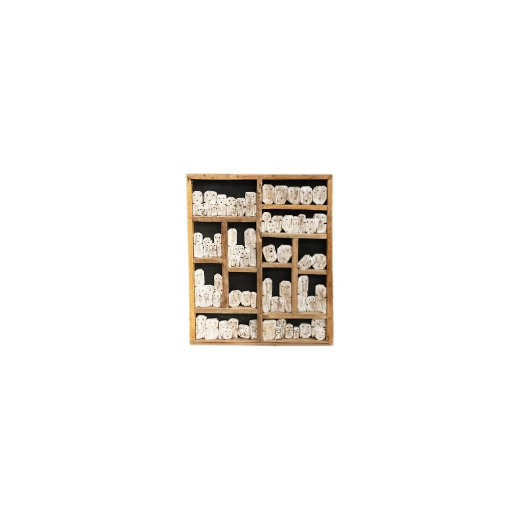 Wanddekoration Familie 80x100 weiss gewischt - Das Holländische Möbelhaus